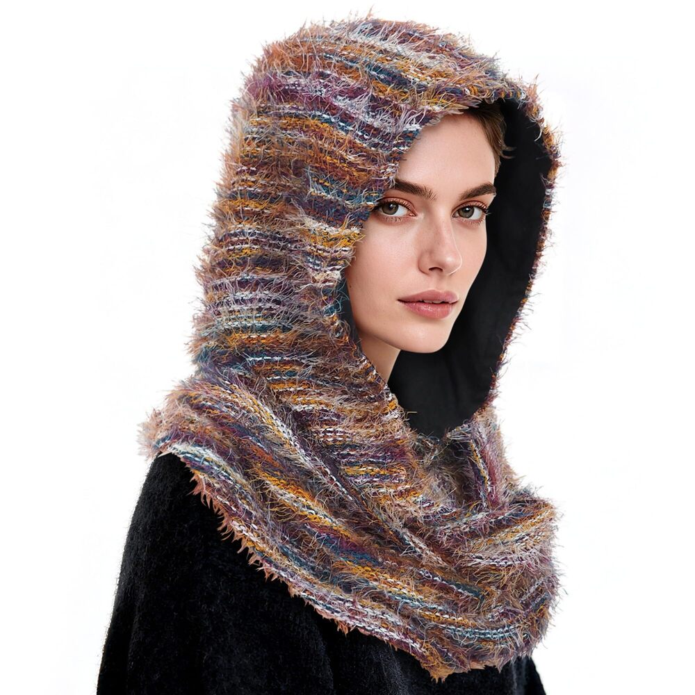 9414 Fashion Pullover Scarf Hooded Scarf | Multifunctional Medieval Linen